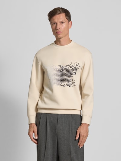 Emporio Armani Sweatshirt mit gerippten Abschlüssen Beige 4