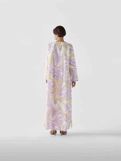 Emilio Pucci Maxikleid mit grafischem Muster Flieder 5