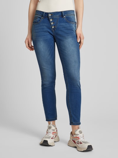 Buena Vista Slim fit jeans met asymmetrische knoopsluiting, model 'Malibu' Blauw - 4