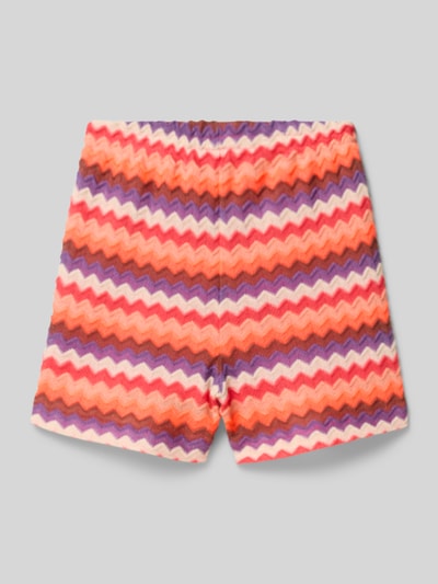 Produktfoto, Loose Fit Shorts mit elastischem Bund von s.Oliver RED LABEL, Optik:Allover-Muster in Wellen mit Struktur, gestrickt, bunte Farben