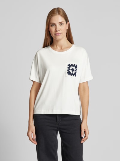 Oui T-Shirt mit Rundhalsausschnitt Offwhite 4