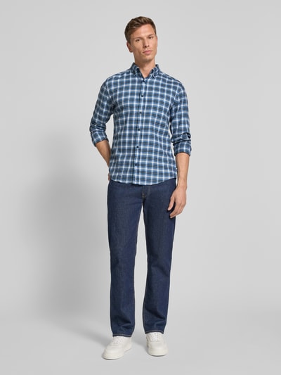 OLYMP Level Five Casual fit vrijetijdsoverhemd met button-downkraag Blauw - 1