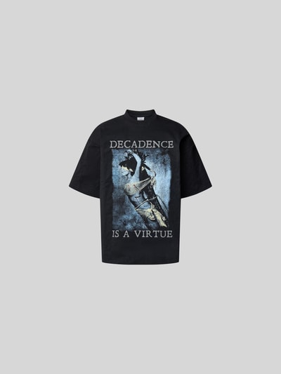 VETEMENTS Regular Fit T-Shirt mit Motiv-Print Anthrazit 2