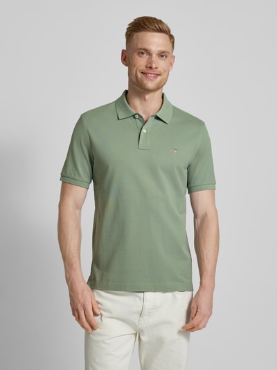 Gant Regular Fit Poloshirt mit Label-Stitching Oliv 4