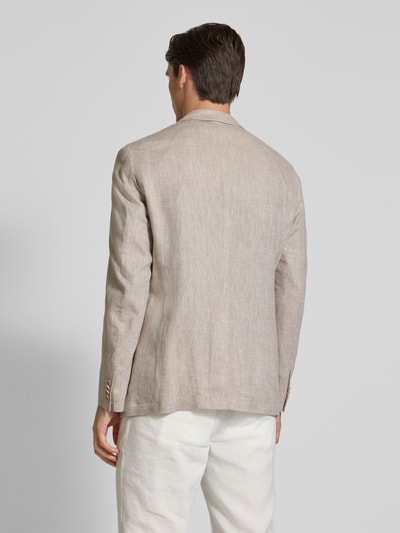 Christian Berg Men Leinensakko mit Einstecktuch Beige 5