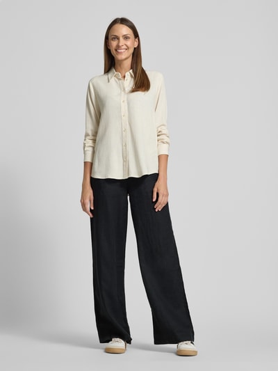 Emily Van den Bergh Straight Leg Leinenhose mit elastischem Bund BLACK 1