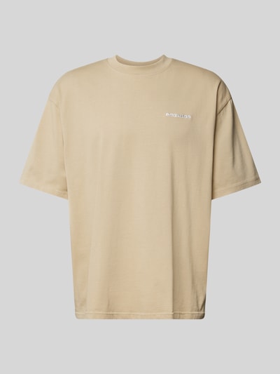 Pegador Oversized T-Shirt mit Label-Stitching Beige 1