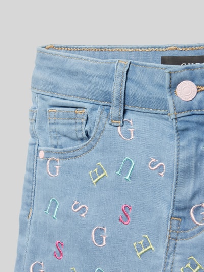 Guess Korte jeans met labelstitching Blauw - 2