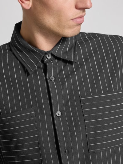 Don´t Waste Culture Regular Fit Overshirt mit Kentkragen Modell 'Kalindra' Black 3