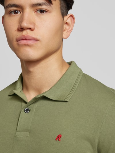 Replay Regular Fit Poloshirt mit Logo-Stitching Oliv 3