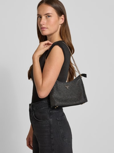 GUESS Umhängetasche mit Label-Detail Modell 'ZALINA' Metallic Black 1