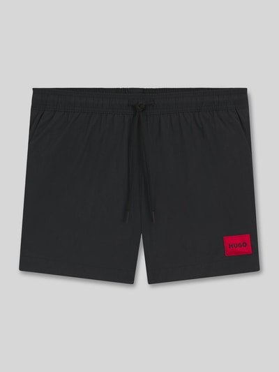 HUGO Badeshorts mit Label Patch Modell 'DOMINICA' Black 1