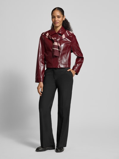 Jake*s Collection Jacke mit Umlegekragen und Eingrifftaschen Aubergine 1