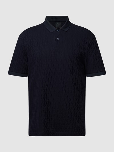 Armani Exchange Poloshirt mit Logo-Muster und 2-Knopfleiste Marine 2