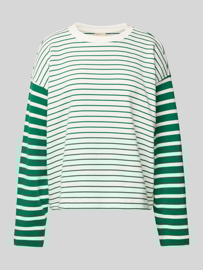 Tom Tailor Denim Loose Fit Sweatshirt mit Streifenmuster Weiss 2