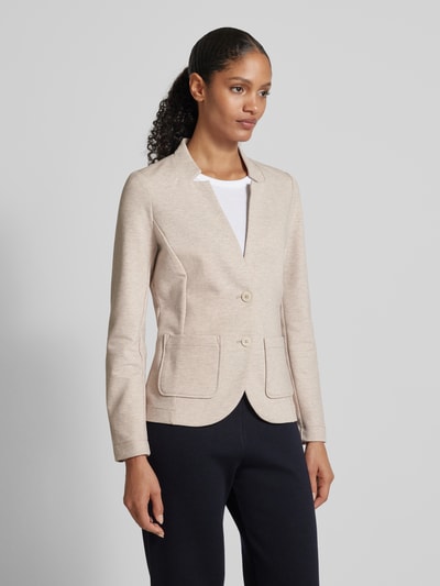 Tom Tailor Shaped Fit Blazer aus Baumwoll-Mix mit Ottoman-Struktur Beige 4