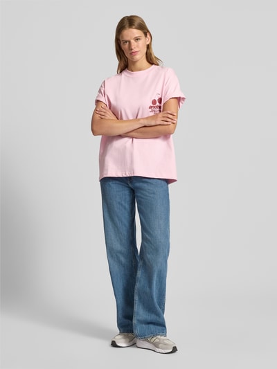 ANOTHER COTTON LAB Oversized T-Shirt mit Rundhalsausschnitt Pink 1