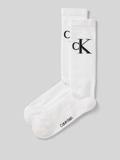 Calvin Klein Jeans Socken mit Logo-Stitching im 2er-Pack Weiss 1