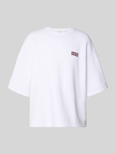 Produktfoto, weißes Herren T-Shirt mit Logo Modell 'PLIZZY' von American Vintage aus Reine Baumwolle im Relaxed-Fit, Rundhalsausschnitt