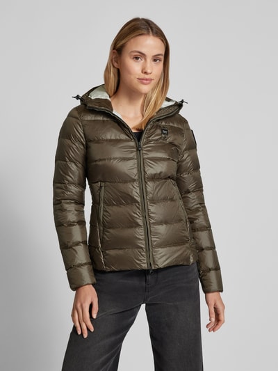 Blauer Usa Steppjacke mit Zwei-Wege-Reißverschluss Oliv 4