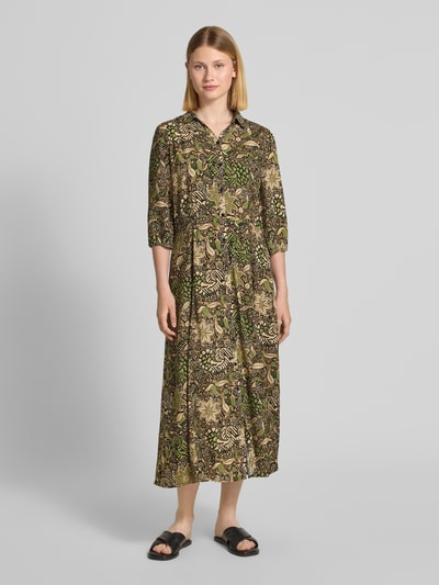 Soyaconcept Sukienka koszulowa z wiskozy z listwą guzikową Zielony 4