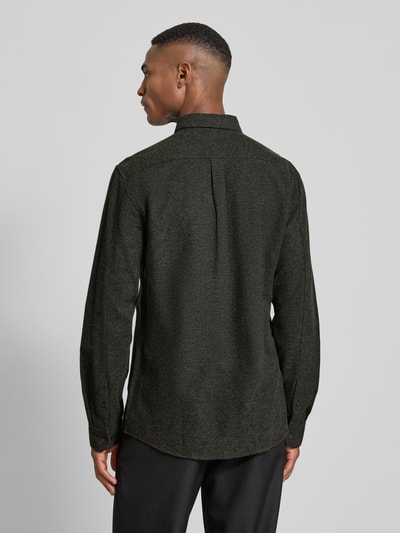 Lindbergh Slim Fit Freizeithemd mit Brusttasche Modell 'Brushed' Oliv 5