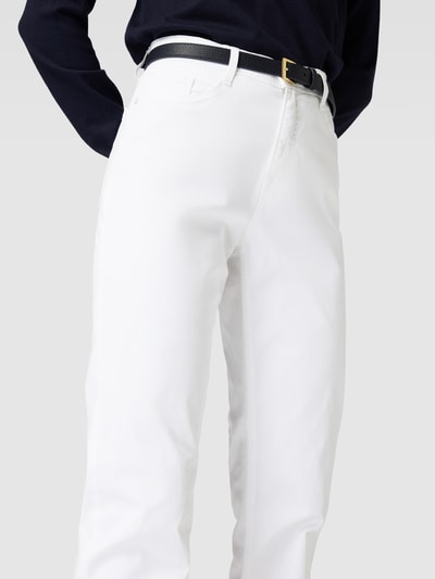 Brax Broek in effen design, model 'CAROLA' Wit - 3