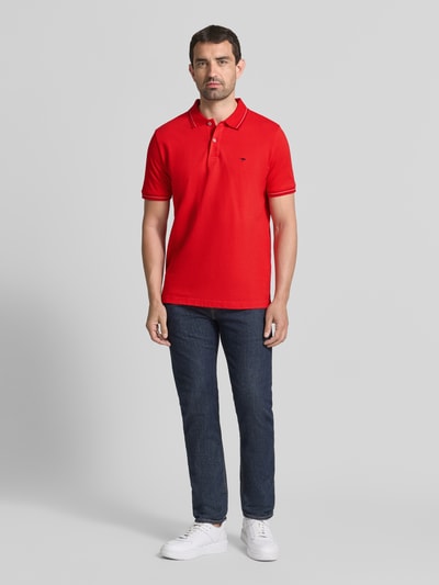 Fynch-Hatton Regular Fit Poloshirt mit Label-Stitching Rot 1