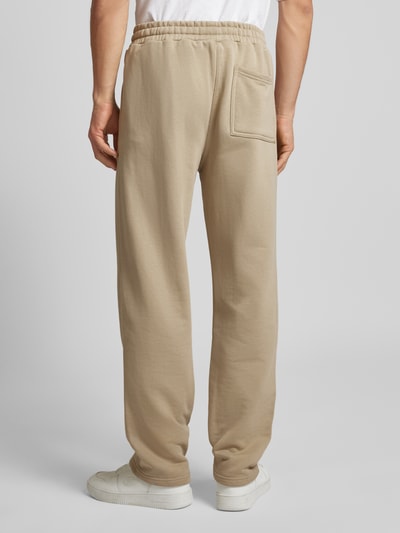 Multiply Apparel Regular fit sweatpants met labelstitching Beige - 5