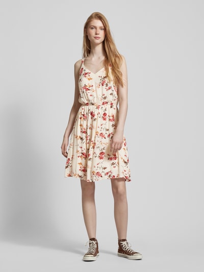 Only Knielange jurk met all-over print, model 'KARMEN' Ecru - 1