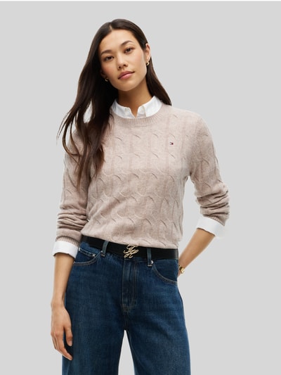 Tommy Hilfiger Regular Fit Pullover aus reiner Wolle Sand 4