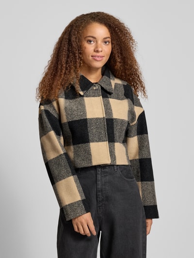 Gina Tricot Jack met platte kraag, model 'Short jacket' Zand - 4