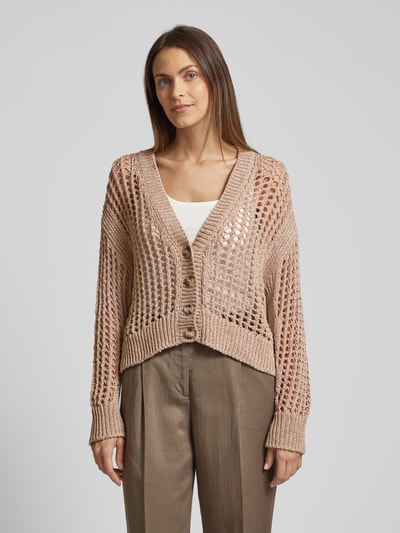 Stefanel Cardigan mit Lochmuster Beige 4