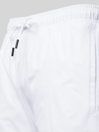 BOSS Relaxed Fit Badeshorts mit Label-Print Modell 'Iconic' Weiss 2