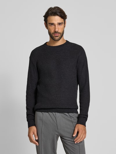 Jack & Jones Premium Strickpullover mit Rundhalsausschnitt Modell 'REAGAN' Anthrazit 4