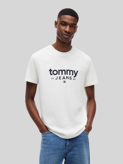 Tommy Jeans relaxed fit T-shirt van puur katoen met labelopschrift Wit - 4