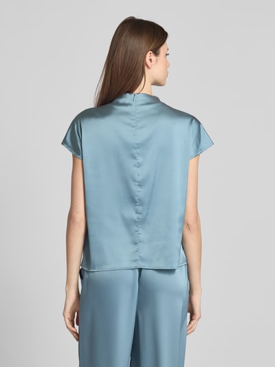 zero Regular Fit Bluse mit Raffungen und Stehkragen Bleu 5