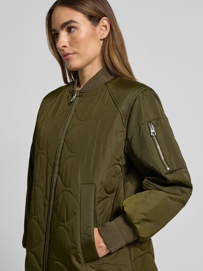 Marc O'Polo Długi bluzon o kroju regular fit ze stójką Khaki 3