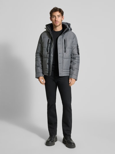 Tom Tailor Regular Fit Steppjacke mit abnehmbarer Kapuze Mittelgrau 1