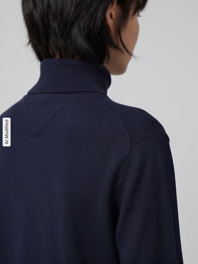 Tommy Jeans Regular Fit Rollkragenpullover aus reiner Baumwolle Marine 3
