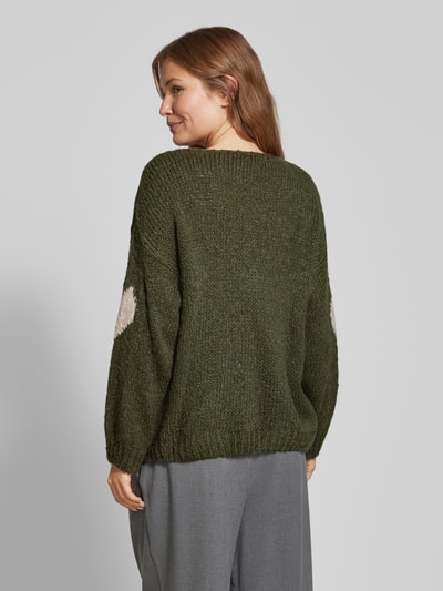 ZABAIONE Gebreide pullover met ronde hals Kaki - 5