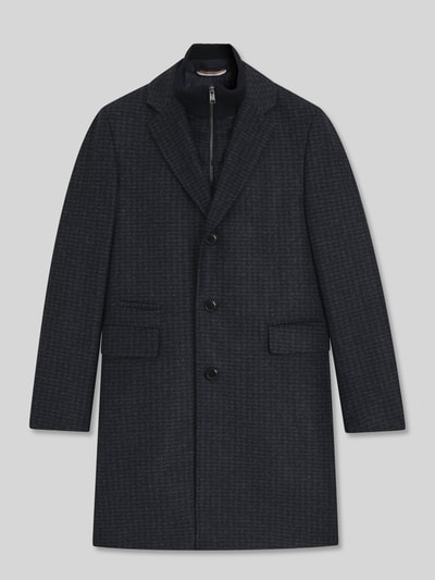 BOSS Płaszcz o kroju krój slim fit z domieszką wełny dziewiczej model 'H-HYDE-J-BIB-PAD-254' Granatowy 2