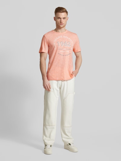 Tom Tailor T-shirt met melangelook Oranje - 1