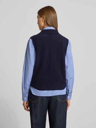 Christian Berg Woman Wollshirt mit Umlegekragen Dunkelblau 5