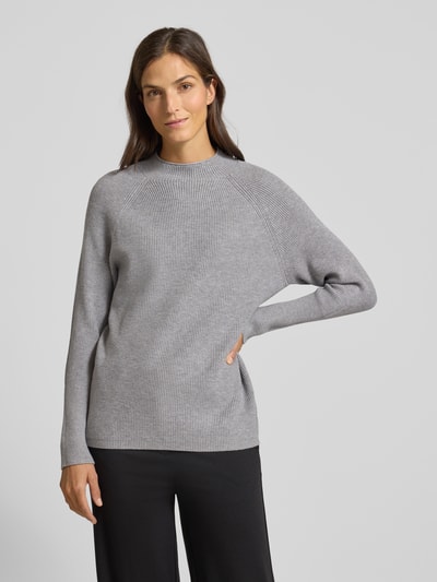 Soyaconcept Sweter z dzianiny z prążkowanymi wykończeniami model ‘KANITA’ Średnioszary melanż 4