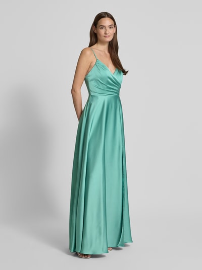 Laona Avondjurk in wikkellook Turquoise - 1