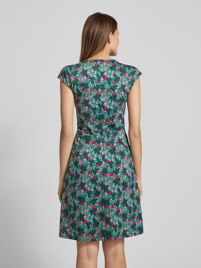 Weekend Max Mara Knielange jurk met all-over bloemenprint, model 'VICINO' Donkergroen - 5