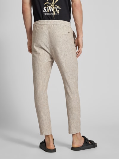 Only & Sons Tapered fit broek met stretch, model 'LINUS' Lichtbruin - 5