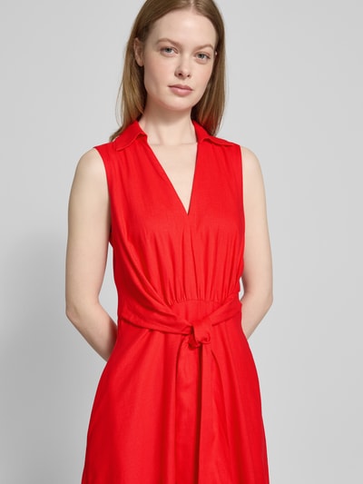 Christian Berg Cocktail Getailleerde cocktailjurk van een mix van linnen en viscose Rood gemêleerd - 3