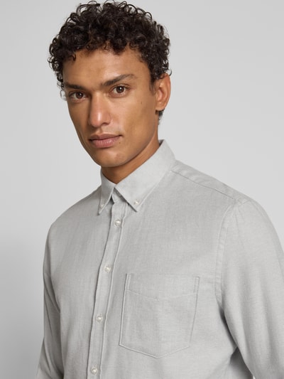 Christian Berg Men Regular Fit Freizeithemd mit Brusttasche Hellgrau 3